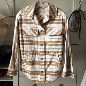 Brown and cream heavy duty Everlane shirt jacket xs